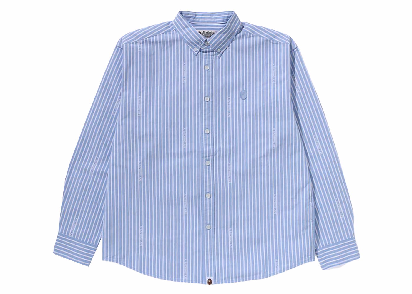 Риза BAPE BAPE Ape Head One Point Logo Stripes Shirt Sax Синьо | 1K30-131-307, 0