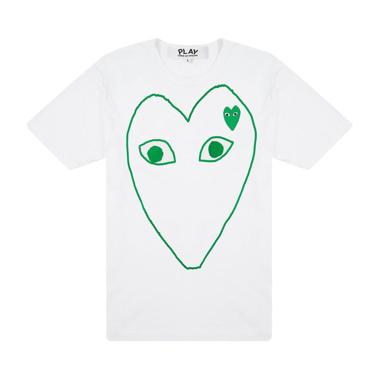 Тениска Comme des Garçons PLAY Green Emblem Outline T-Shirt Бяло | az t104 051 1, 1