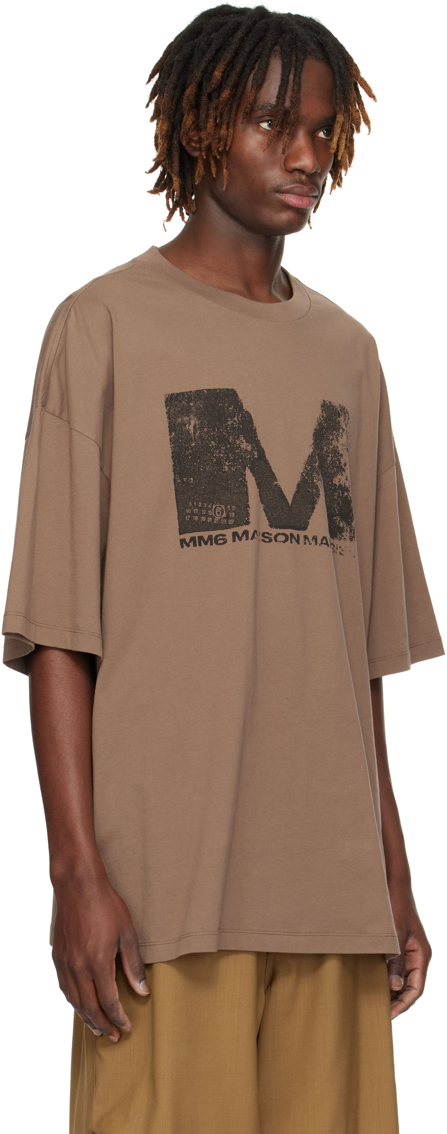 Тениска Maison Margiela Maison Margiela Graphic T-Shirt Кафяво | SH0GC0048 S24312, 1