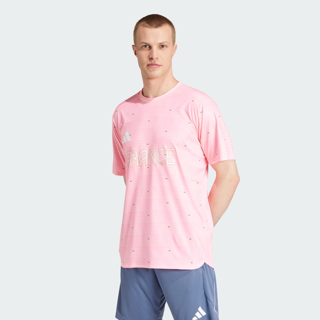 Тениска adidas Performance Team France Training Розово | JF6375, 0