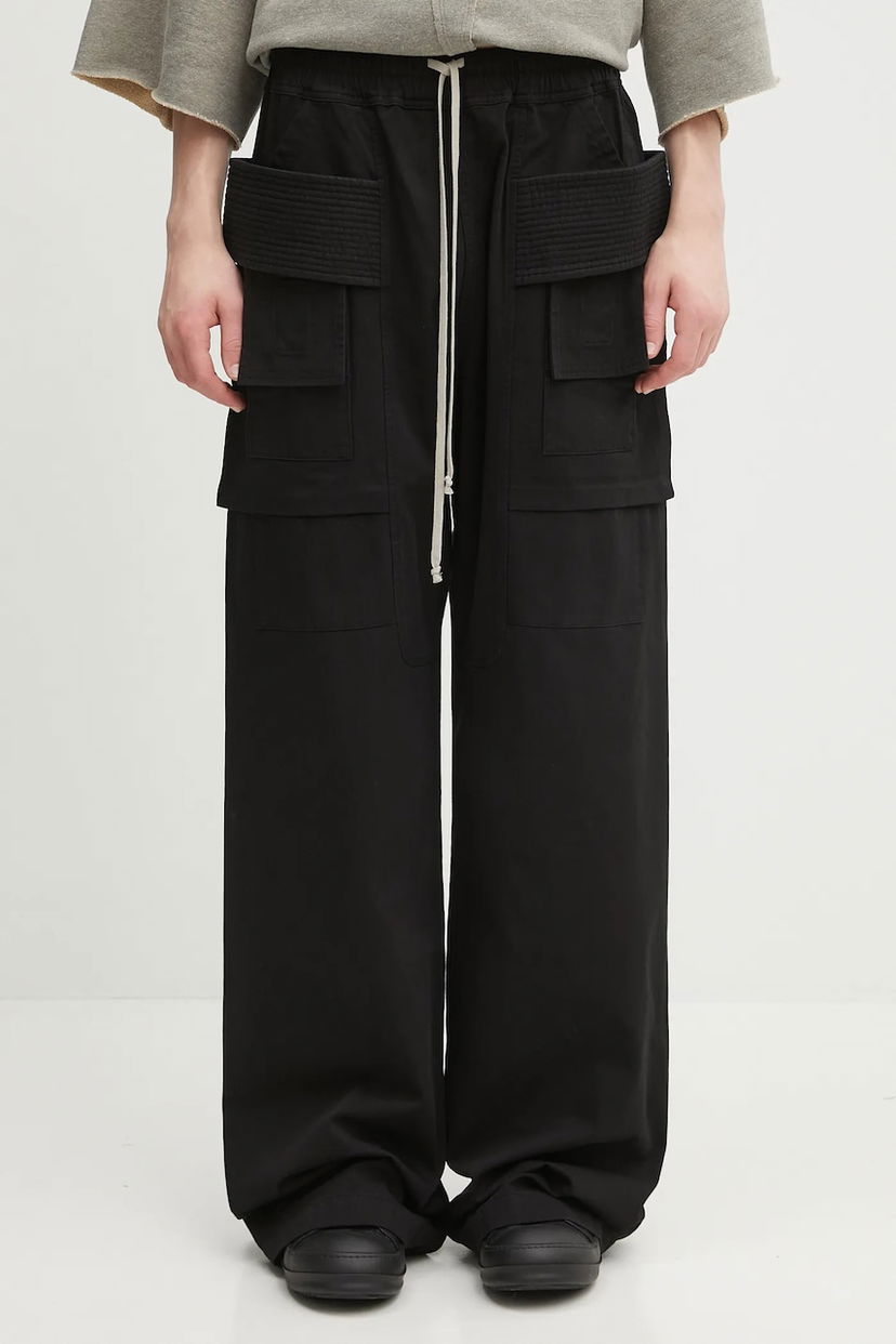 Карго панталони Rick Owens Rick Owens DRKSHDW Creatch Wide Cargo Drawstring Cotton Pants Черно | DU02E7394.TW