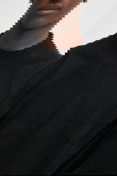 Пуловер HELIOT EMIL Textured Knit Crewneck Sweater Черно | PREAW25.M.07.063.BLK01., 3