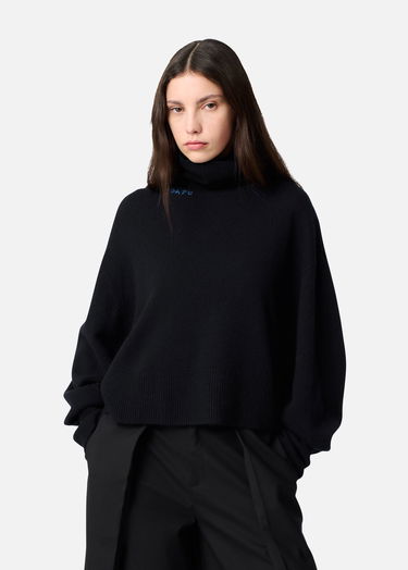 Пуловер AXEL ARIGATO Maeve Turtleneck Boxy Fit Cropped Sweater Черно | A3324001, 2