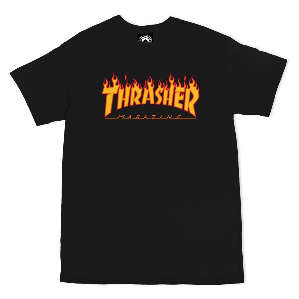 Тениска Thrasher Flame T-Shirt Черно | 110102BLK, 1