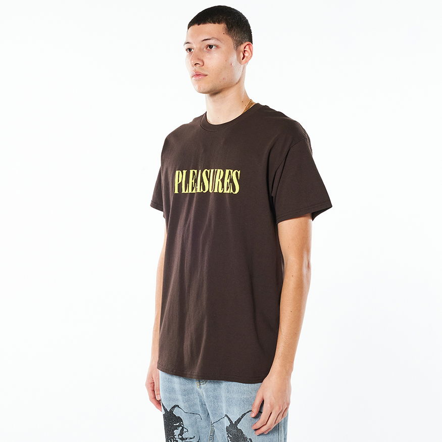 Тениска Pleasures Tickle Logo Tee Кафяво | P22SP054-BROWN, 1