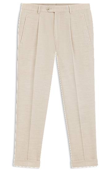 Relaxed-fit pleated trousers in cotton-alpaca corduroy