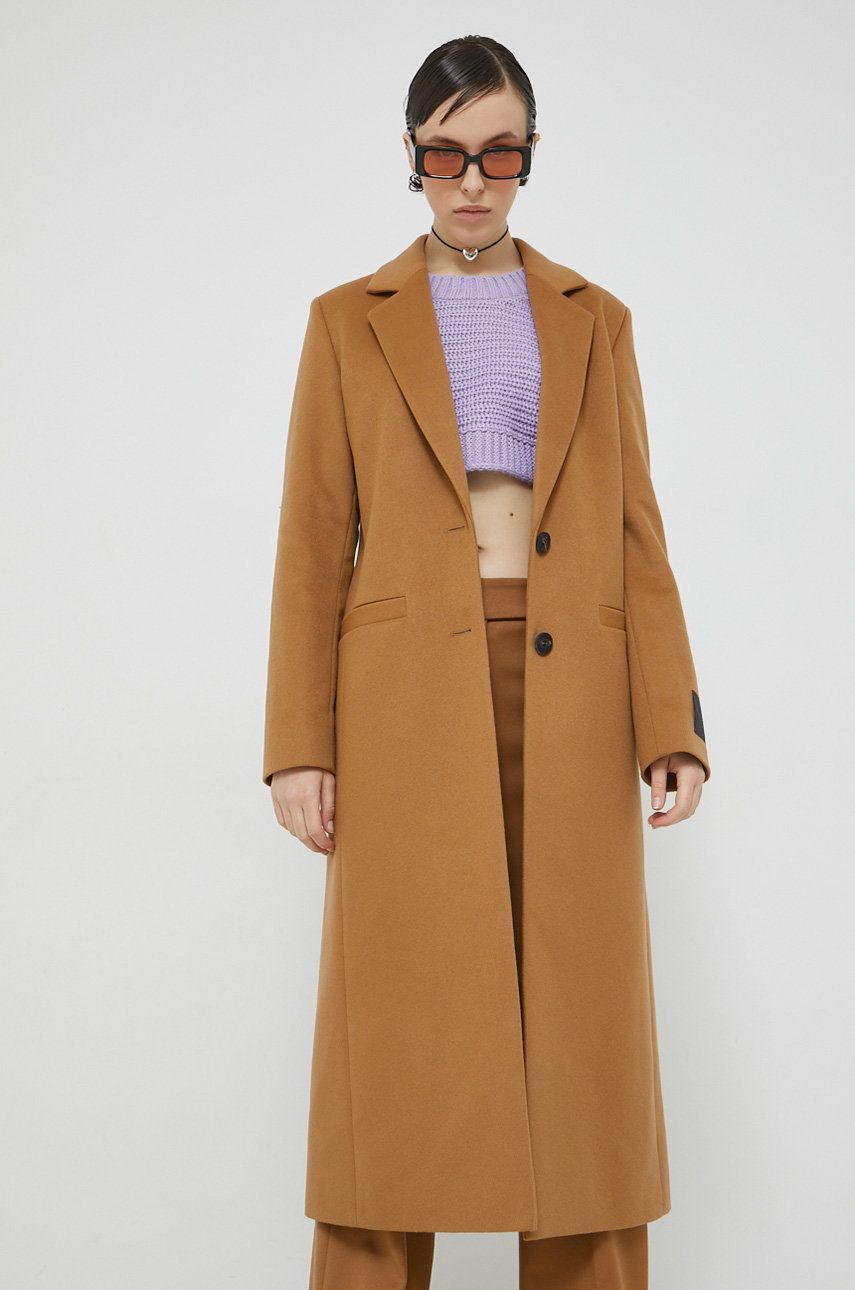 Палта BOSS Wool Coat Кафяво | 50475786, 0