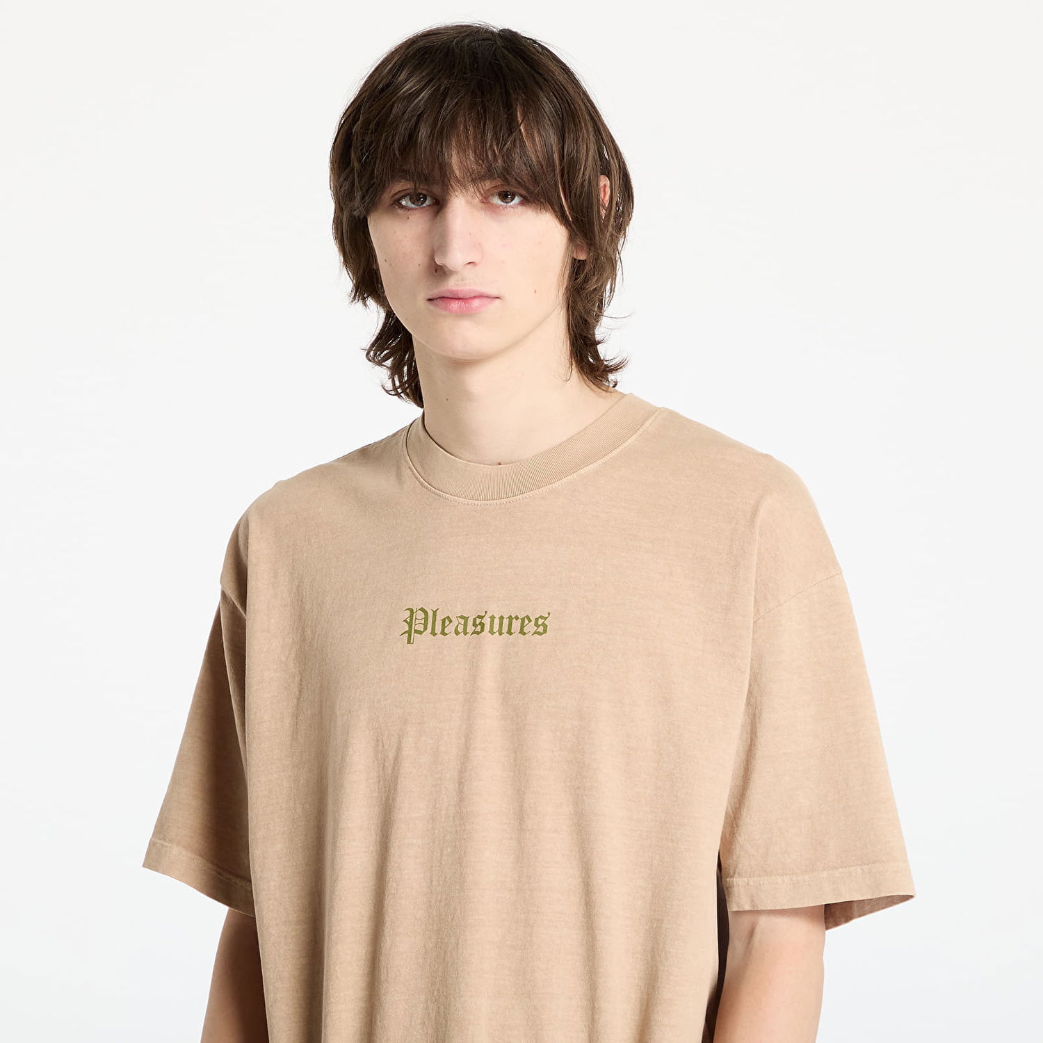 Тениска Pleasures PLEASURES Burn Again T-Shirt Бежово | P25SP056 MUSHROOM, 1