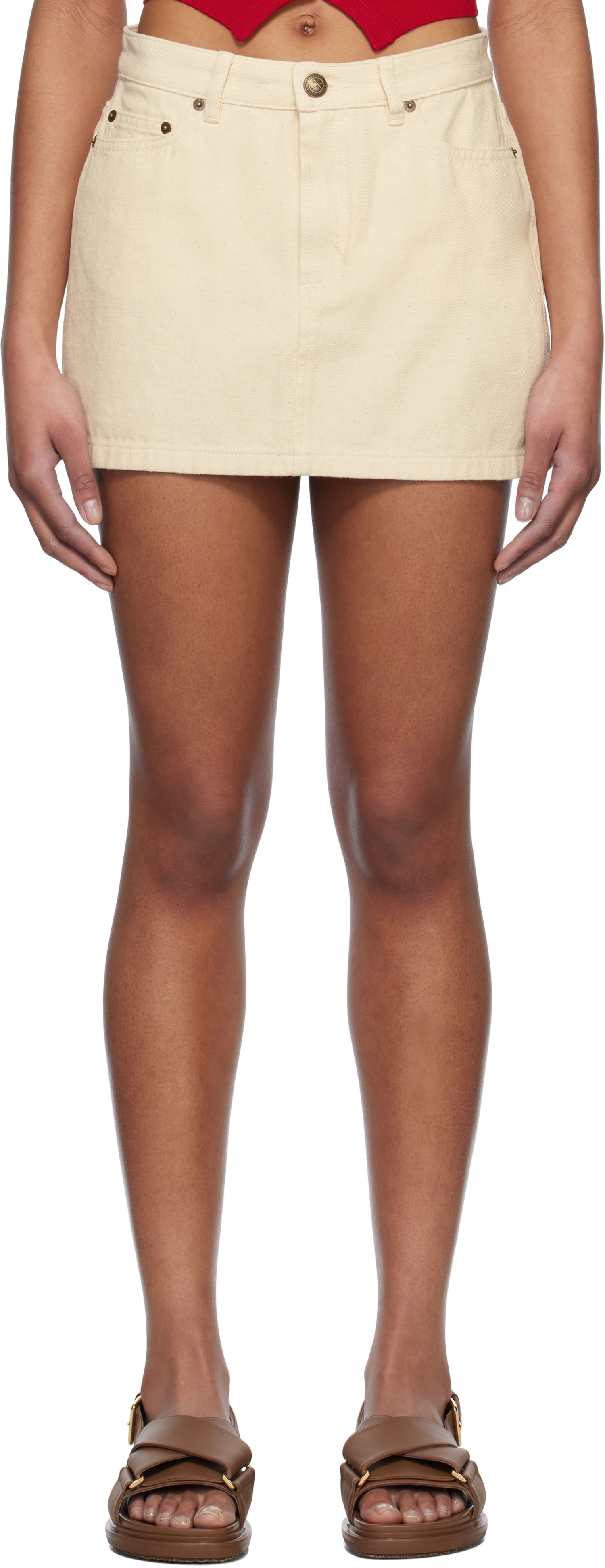 Пола A.P.C. A.P.C. Denim Miniskirt Бежово | COHGI-F06093, 0