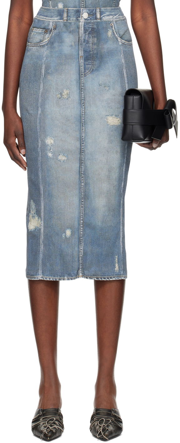 Пола Acne Studios Rib Skirt Синьо | AF0443-, 0