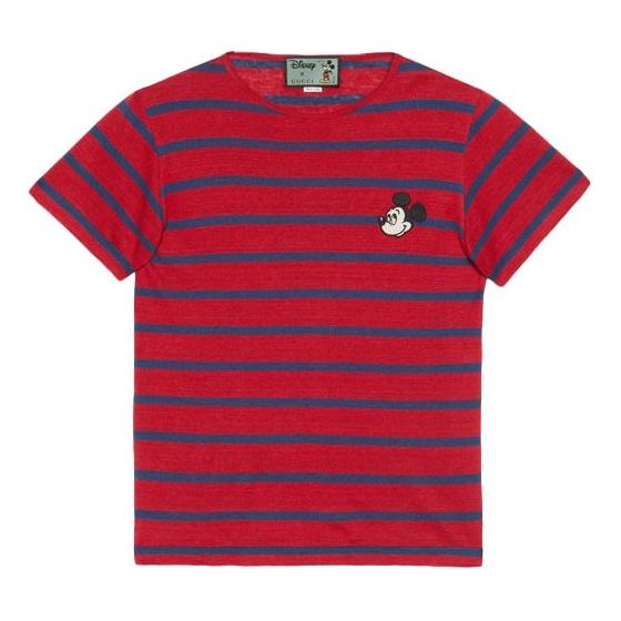 Тениска Gucci Disney x  Linen Striped T-Shirt Червено | 598971-XJB03-6065, 0