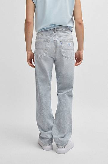 Дънки BOSS Baggy-fit Striped Jeans Синьо | 50539841, 1
