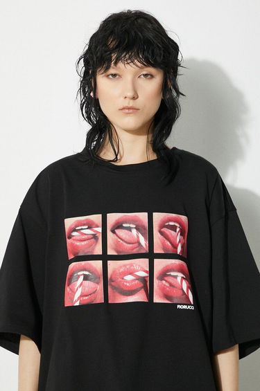 Тениска Fiorucci Fiorucci Mouth Print Padded T-Shirt Черно | M01FPTSH105CJ01BK01, 4