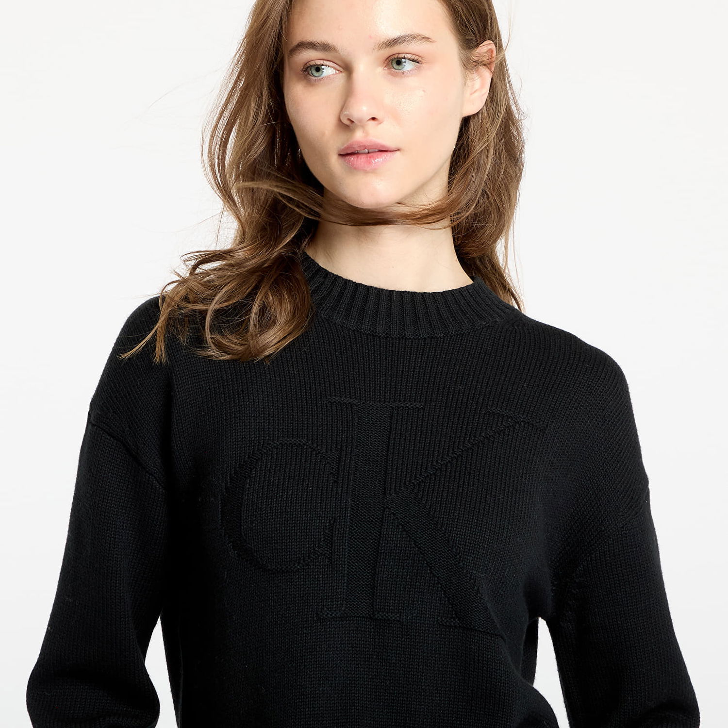 Пуловер CALVIN KLEIN Intarsia Loose Sweater Black Черно | J20J224224 BEH, 1