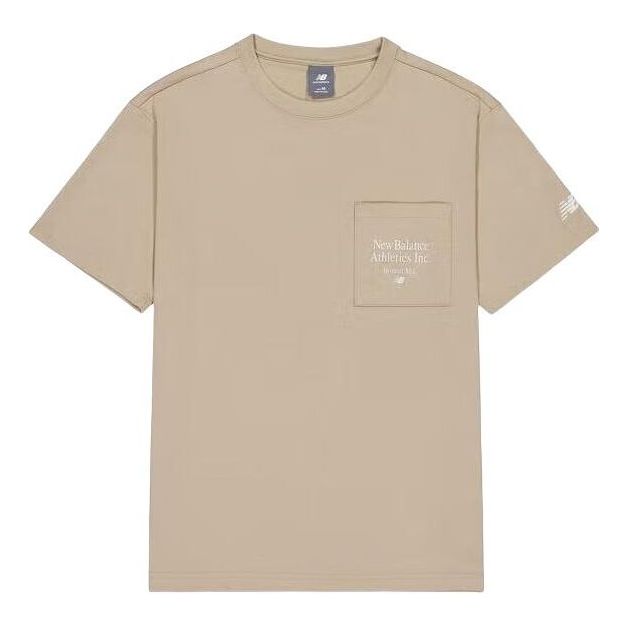 Тениска New Balance Essentials Athletic Club Pocket T-Shirt Бежово | AMT42316-SOT
