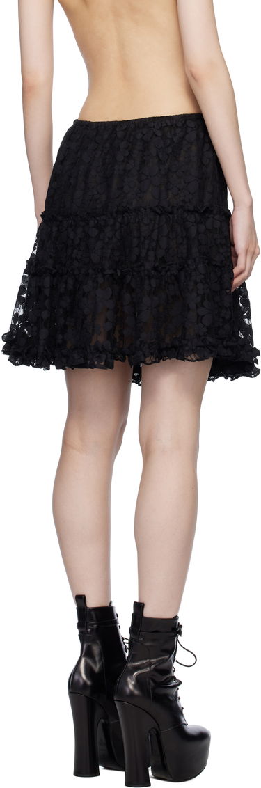 Пола Anna Sui Shadow Blossom Tiered Miniskirt Черно | 1025M10, 2