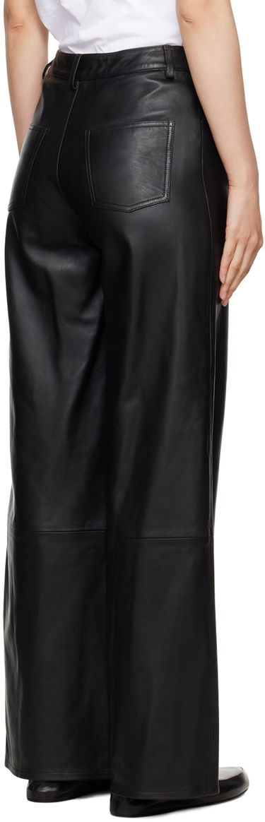 Панталони Loulou de Saison Loulou de Saison Figari Leather Wide-Leg Pants Черно | FIGARI, 2