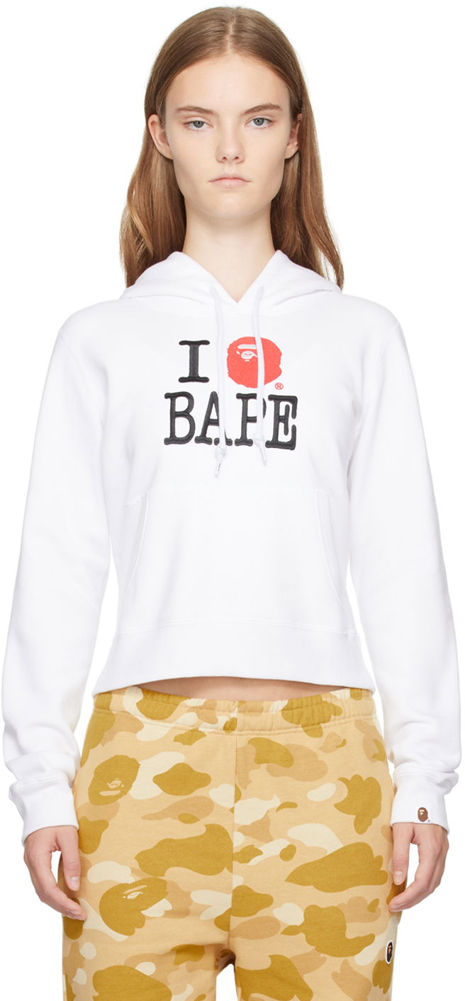 Суитчър BAPE 'I Love' Hoodie Бяло | 001PPK802002L