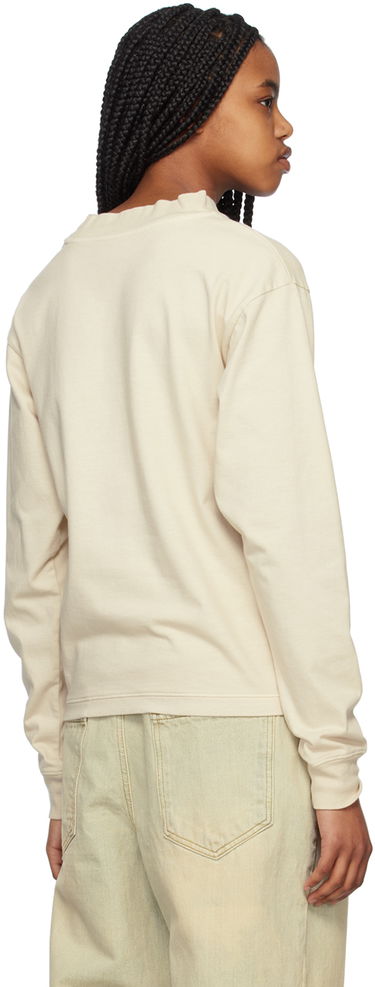 Пуловер We11done We11done Crewneck Long Sleeve T-Shirt with Bunny Print Бежово | WD-TT1-23-792-U-IV, 2