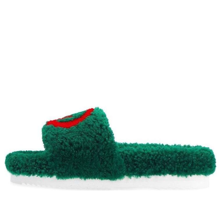 Кецове и обувки Gucci Merino Wool Slides Зелено | 646225-D0L00-3155