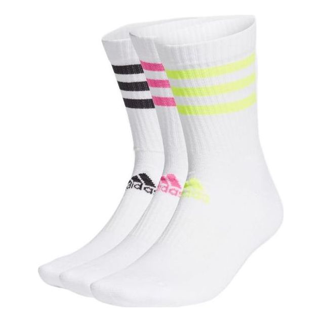 Чорапи adidas Originals 3-Stripes Cushioned Crew Socks - 3 Pairs Бяло | GQ5979