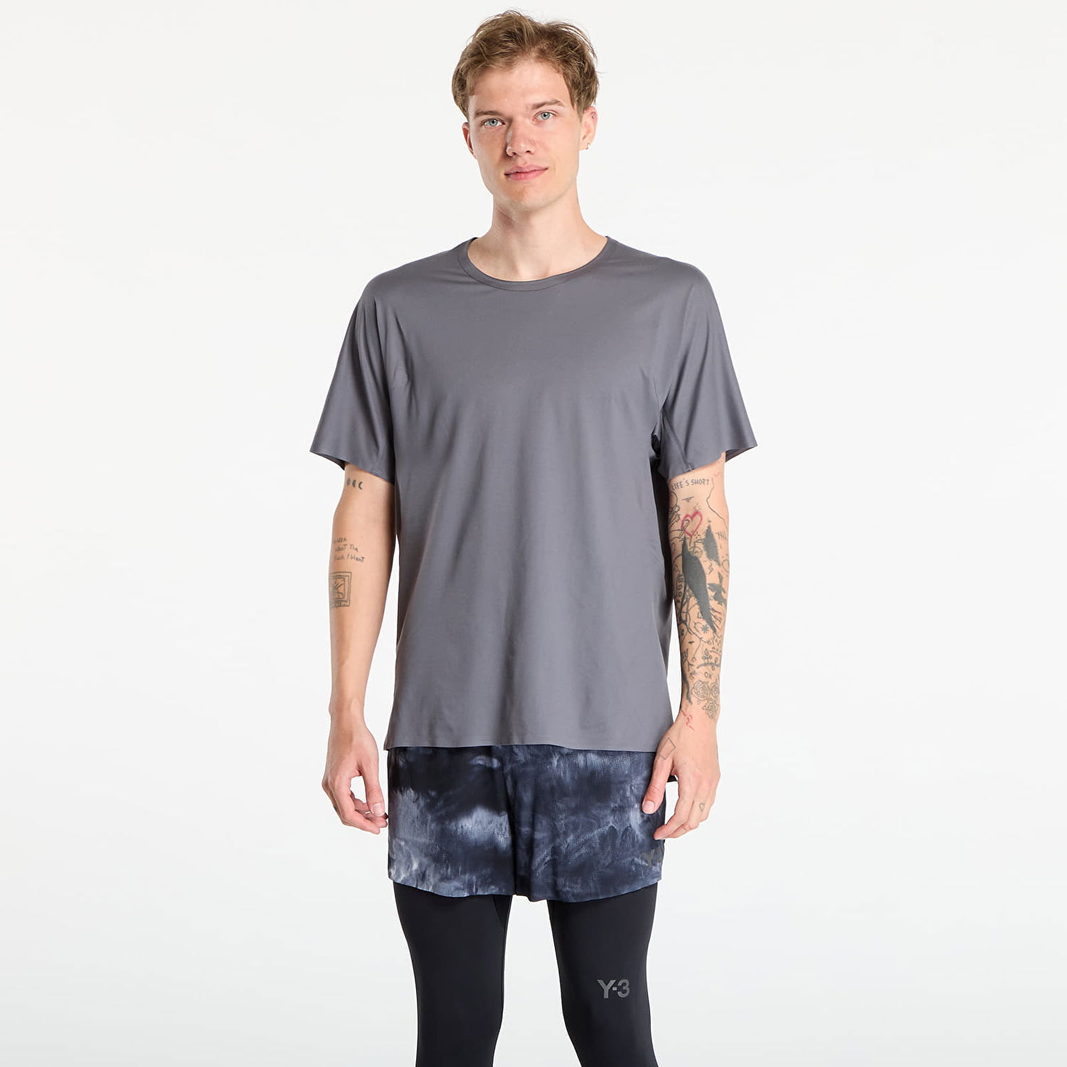 Тениска Y-3 Run Ss Tee Granite M Сиво | KB2330, 0