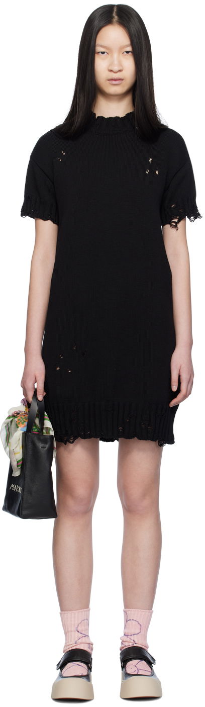 Pокля Marni Marni Distressed Knit Midi Dress Черно | ABMD0230A0 UFC652, 0