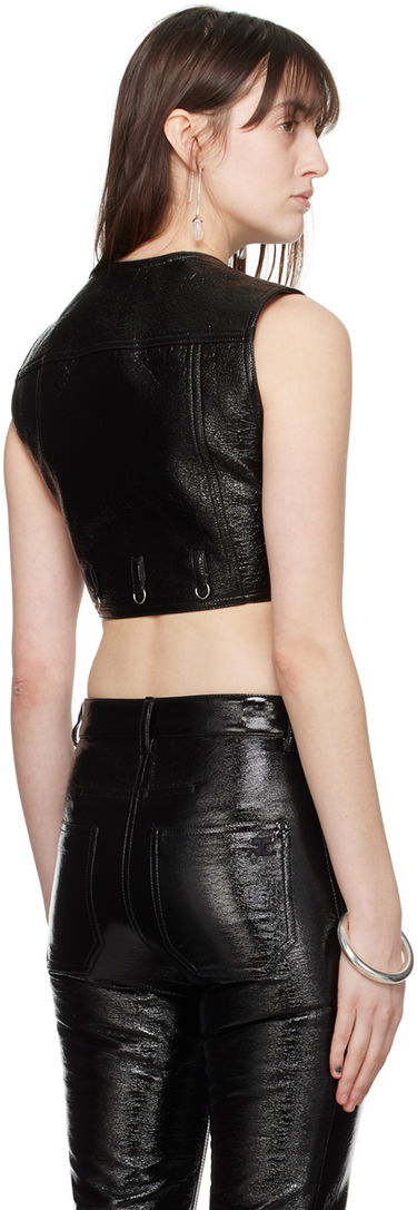 Жилетка Courrèges Courrèges Cropped Faux Leather Vest Черно | 124CBL153VY0014, 2