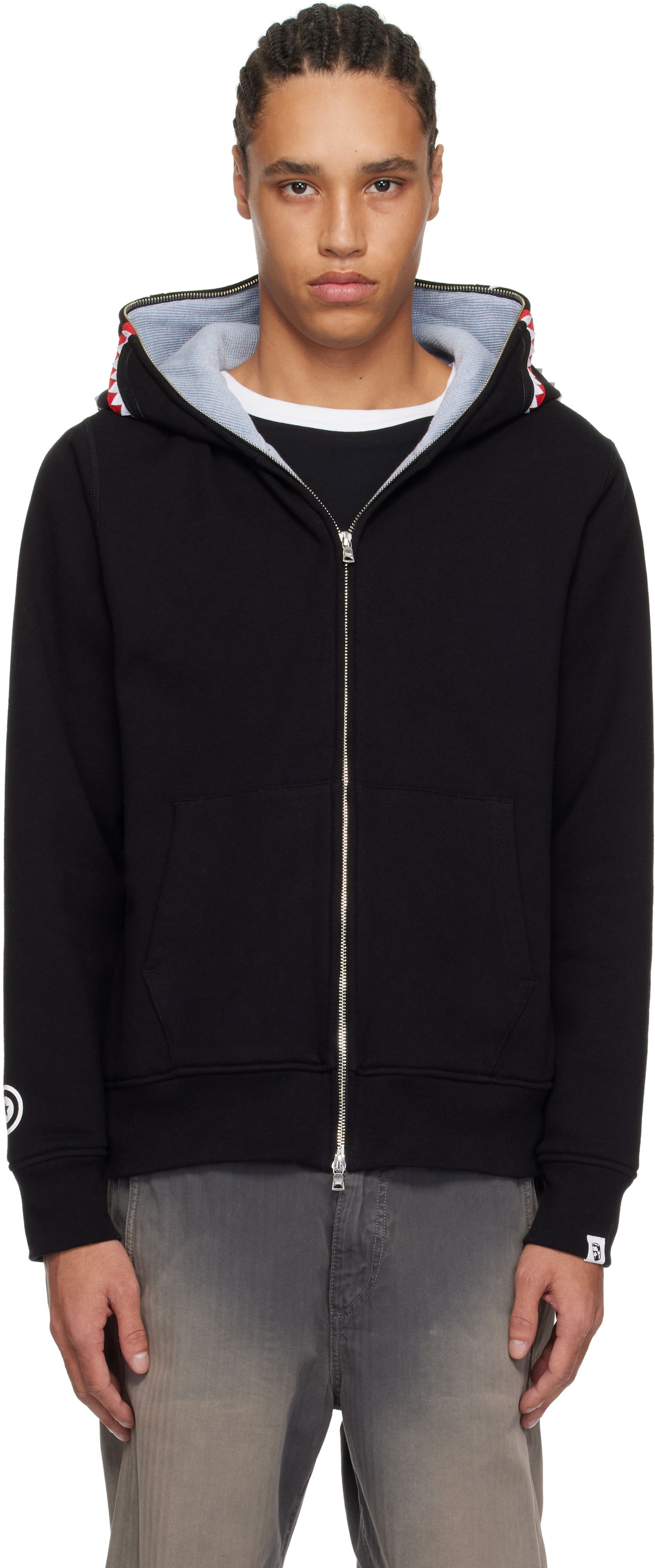 Суитчър BAPE A Bathing Ape 2nd Shark Full Zip Hoodie Черно | 001ZPK701006M, 0