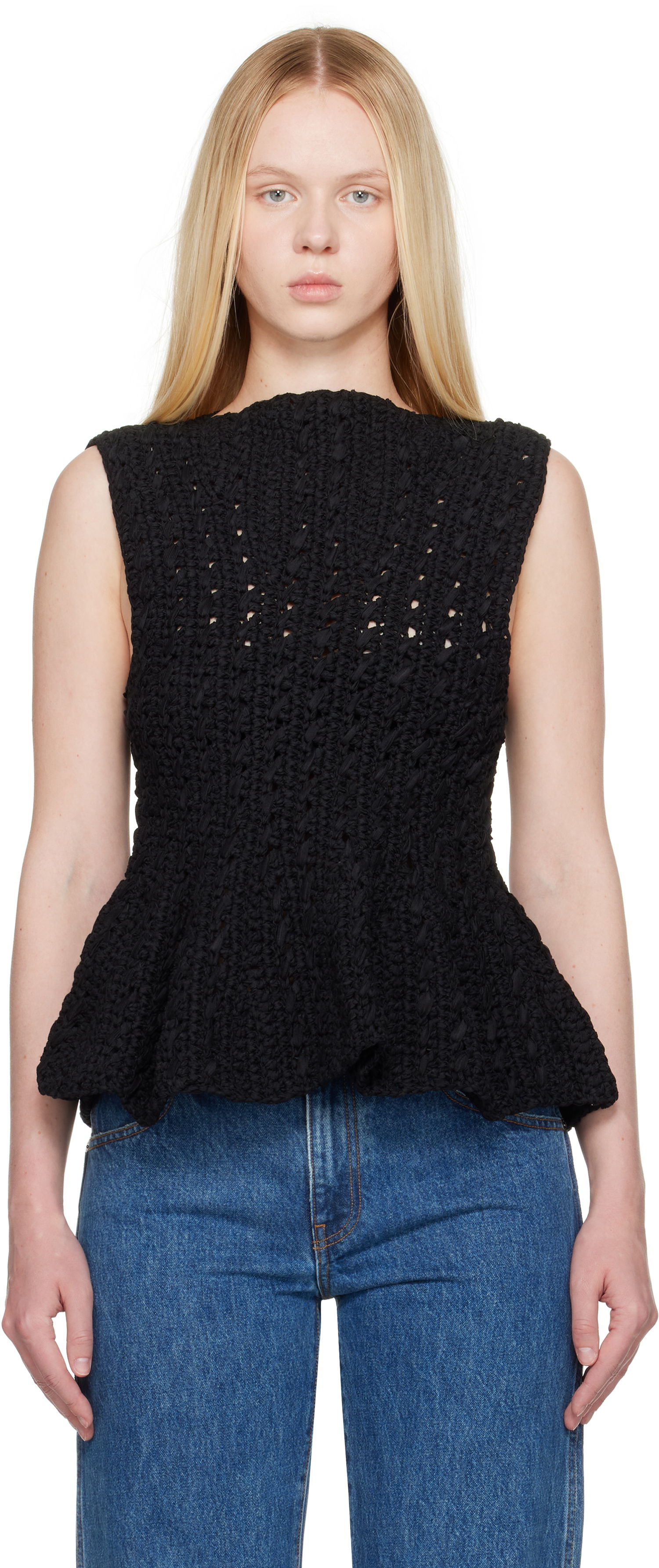 Потник Khaite Khaite Yuka Peplum Knit Top Черно | 18006130, 0