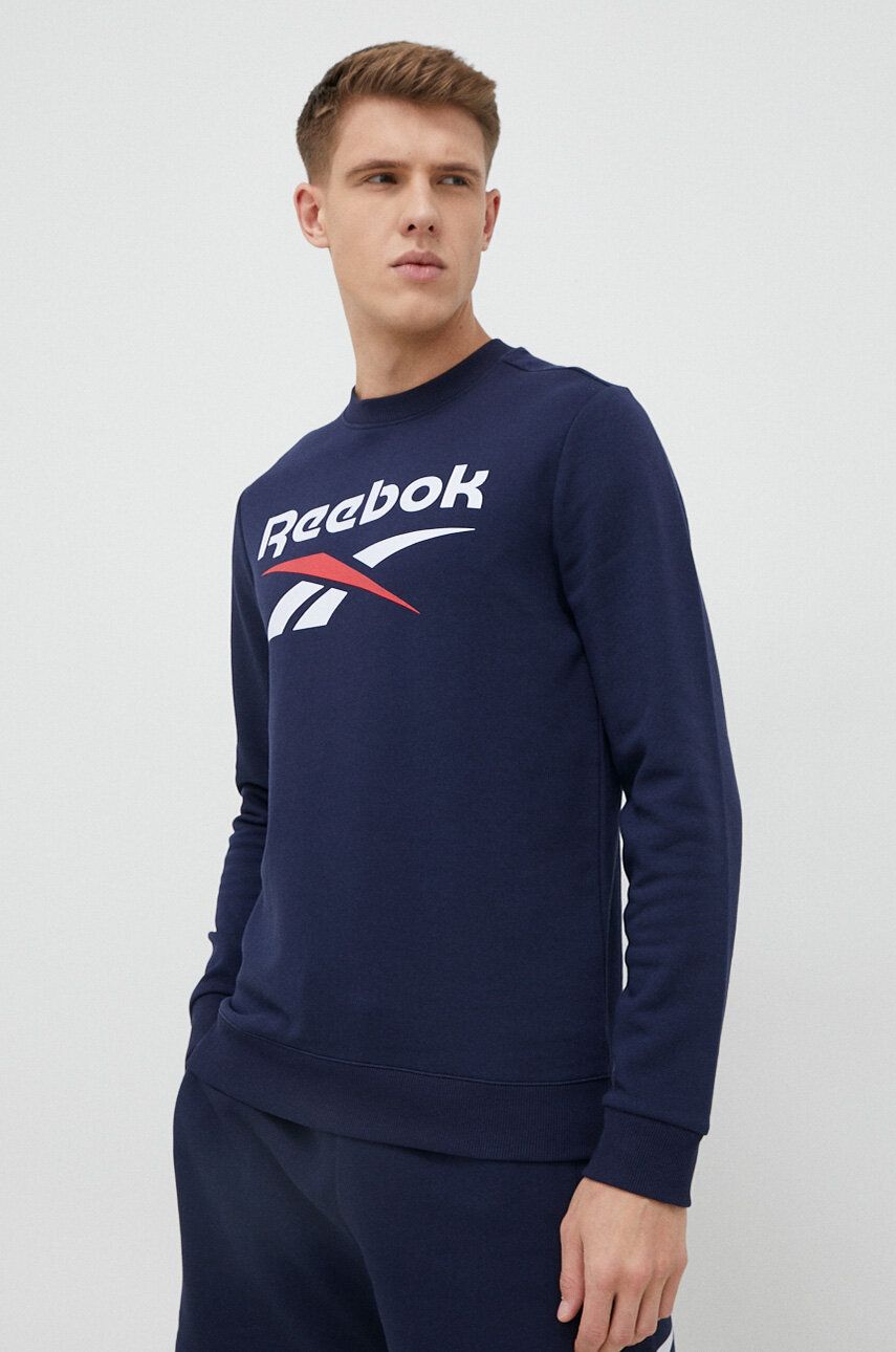 Суитчър Reebok Identity Fleece Stacked Logo Crew Sweatshirt Тъмно синьо | H54795, 0