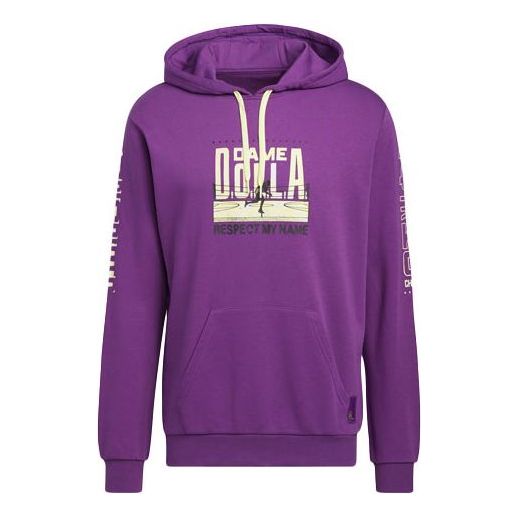 Суитчър adidas Originals Dame Pattern Print Basketball Hoodie Лилаво | HG8914