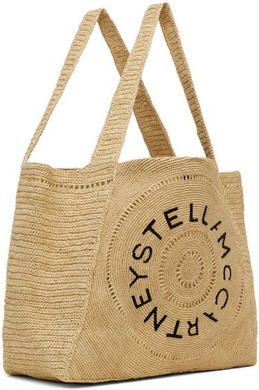Голяма пазарска чанта Stella McCartney Stella McCartney Logo Raffia Tote Bag Бежово | 7B0084WP0375, 1