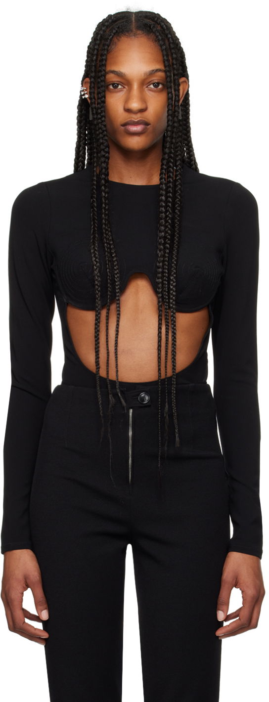 боди Jean Paul Gaultier Gaultier Cone Bra Bodysuit Черно | 24/25-F-BD017-J053-00, 0