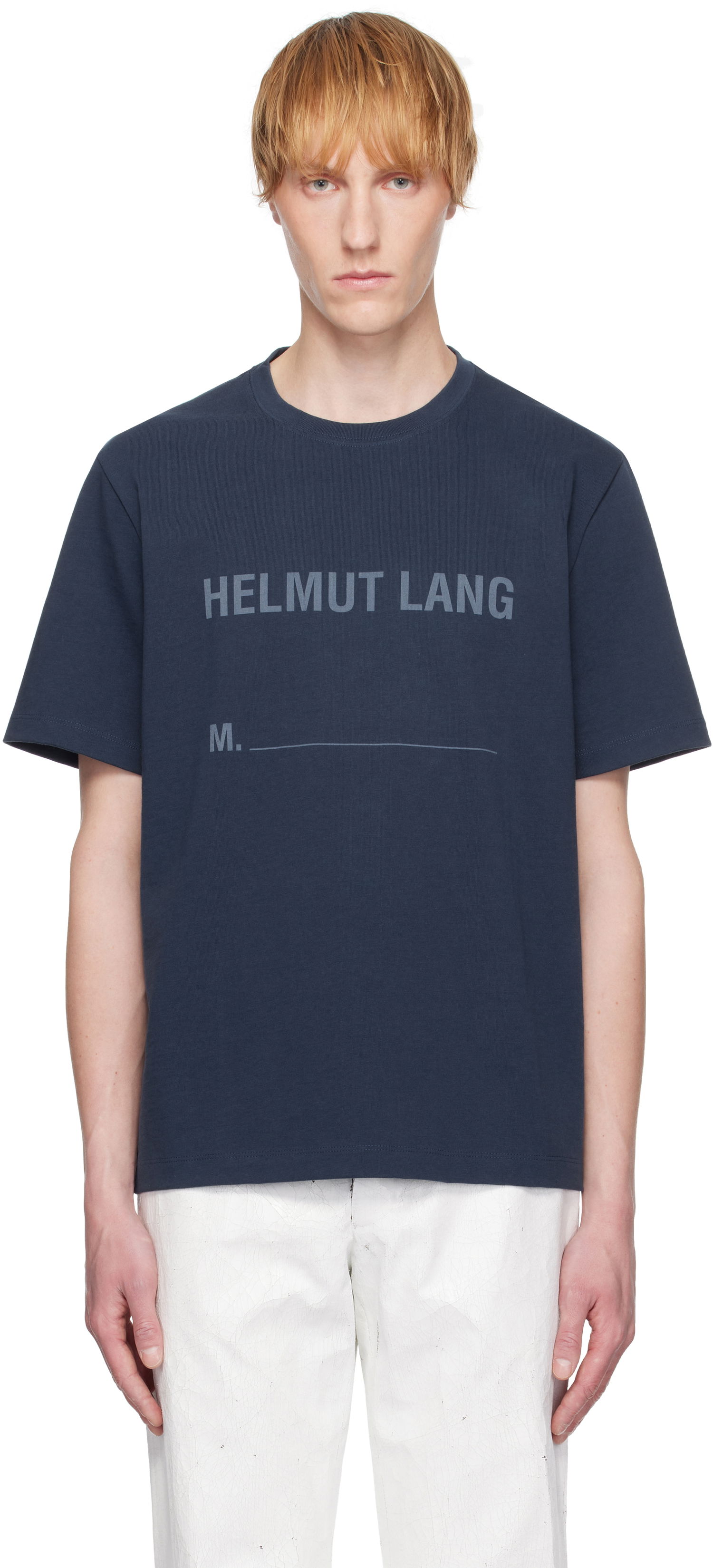 Тениска Helmut Lang Helmut Lang Stamped Logo T-Shirt Тъмно синьо | P01HM506, 0