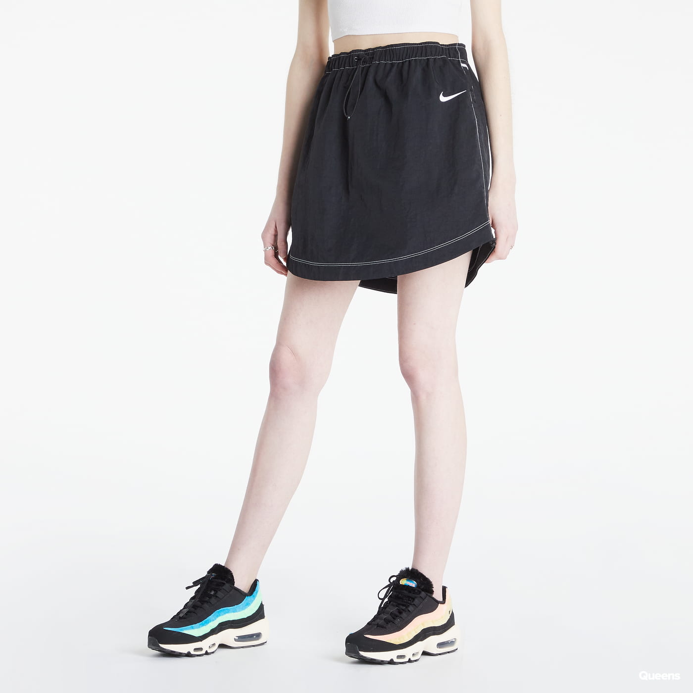 Пола Nike Swoosh Woven High-Rise Skirt Черно | DM6199-010, 0