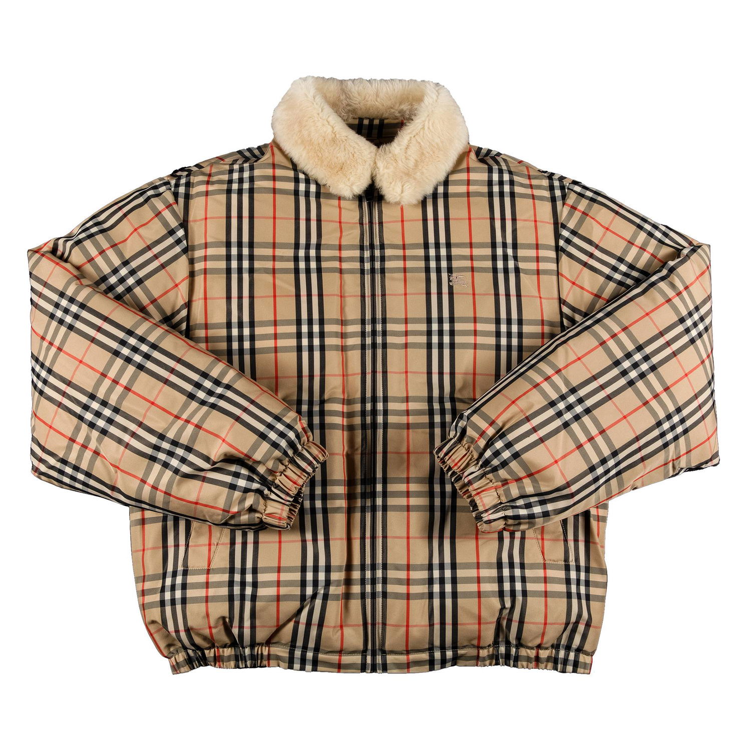Яке Supreme Burberry x Shearling Collar Down Puffer Jacket Бежово | SS22J33 BEIGE, 1