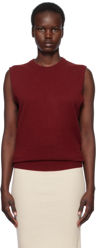 Пуловер Jil Sander Jil Sander Cashmere Sleeveless Top Червено | J02GP0017_J13201, 0