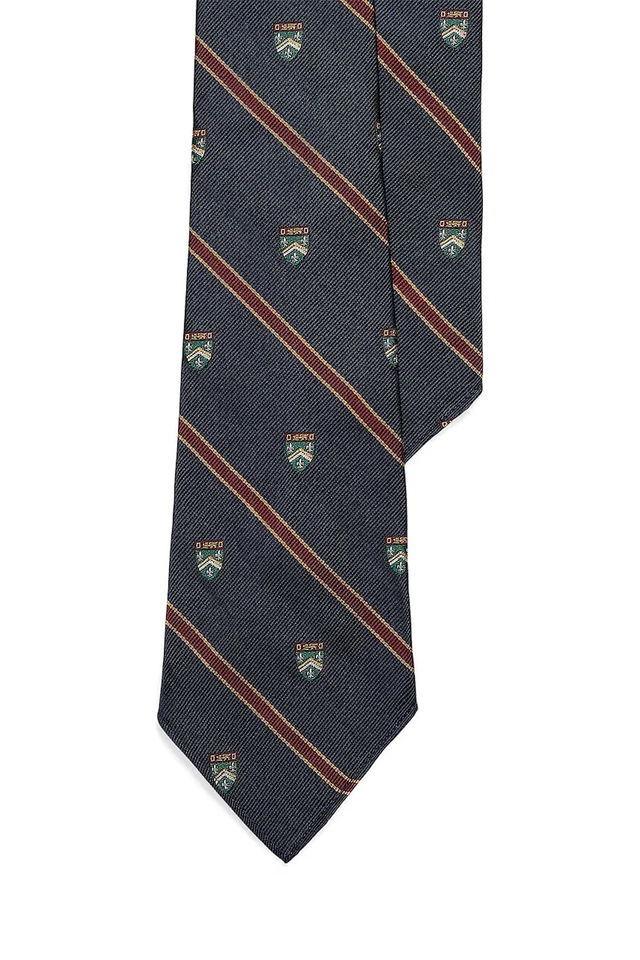 Polo Ralph Lauren Silk Tie with Crest and Stripe Pattern