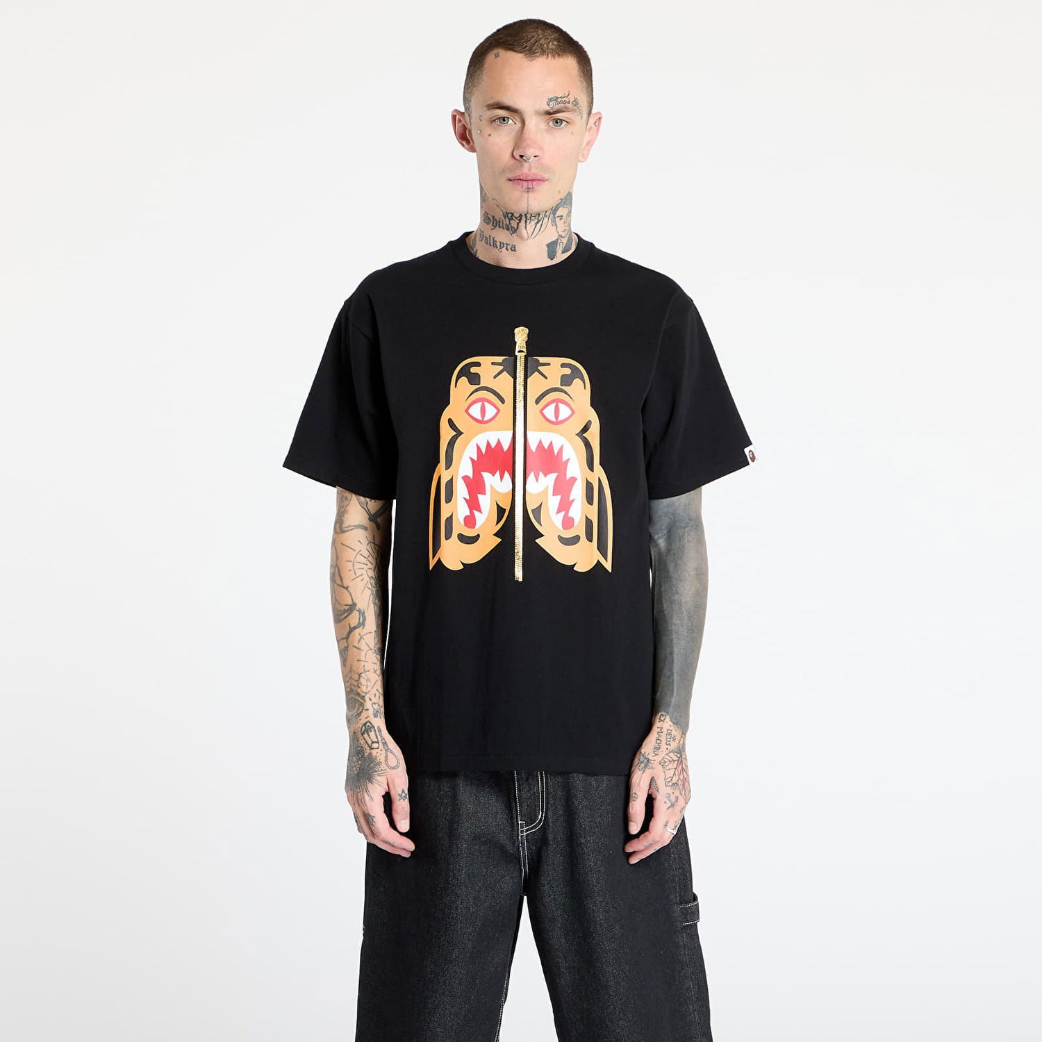 Тениска BAPE A BATHING APE Colors Tiger Graphic Tee Черно | 001TEL301021MBLK, 0