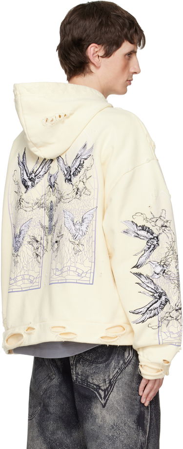 Суитчър Who Decides War Ascension Distressed Graphic Print Hoodie Жълто | 1110050001FW25, 2