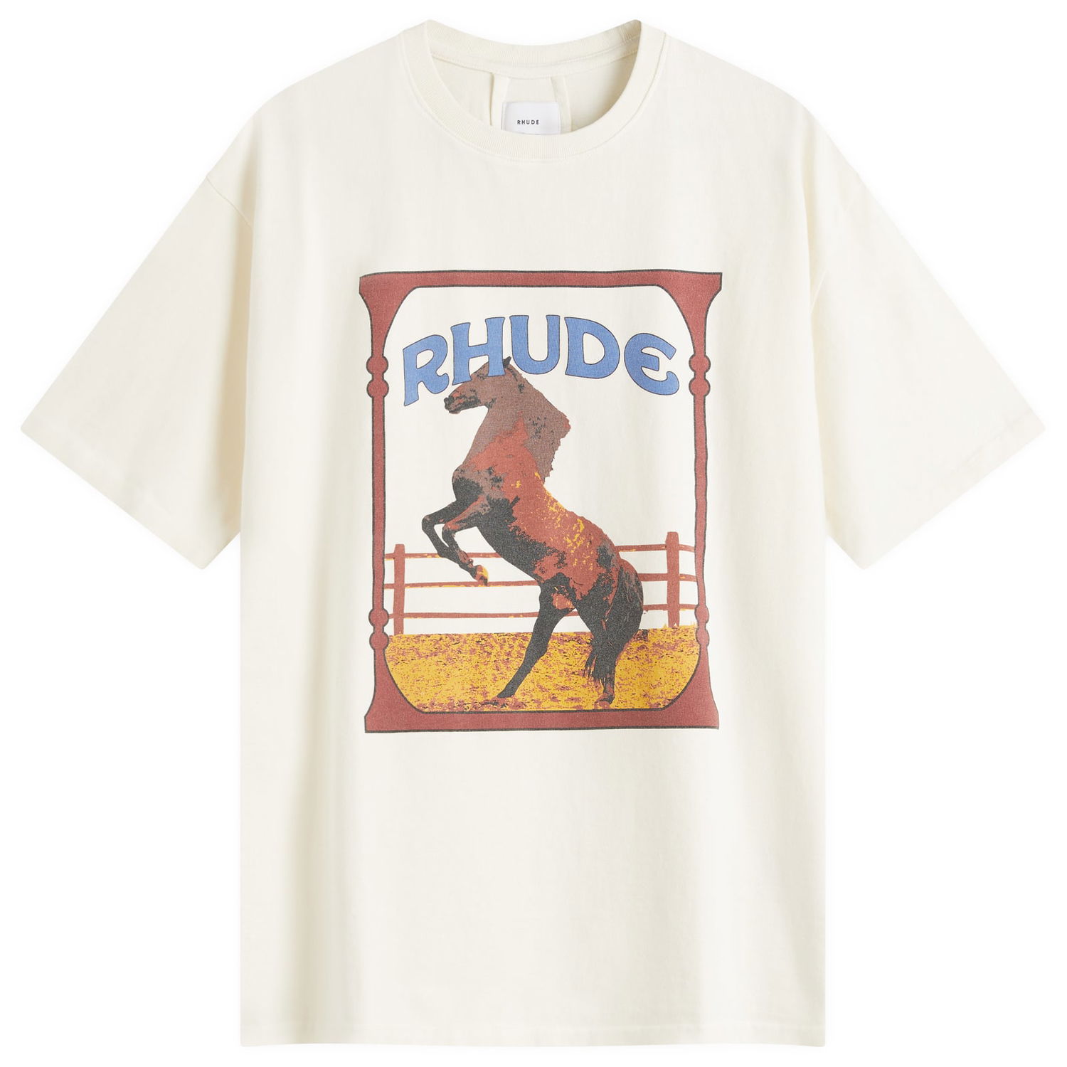 Тениска Rhude Rhude Cadre Horse Graphic Tee Бяло | RHSS25TT05012-0241, 1