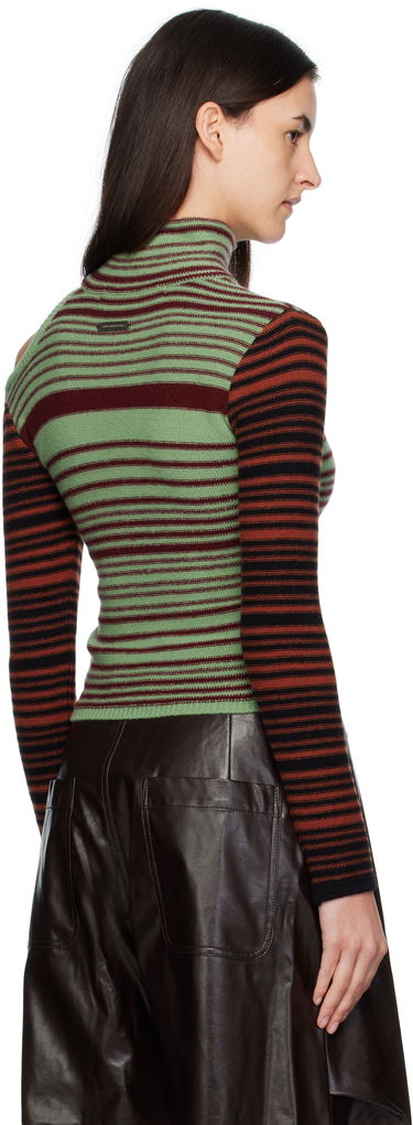 Пуловер Andersson Bell Andersson Bell Elodie Multi Stripe Cut-Out Turtleneck Зелено | atb1356w, 2