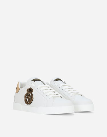 Кецове и обувки Dolce & Gabbana Dolce & Gabbana Portofino Crown Patch Calfskin Бяло | CS2330AH1368I047, 1