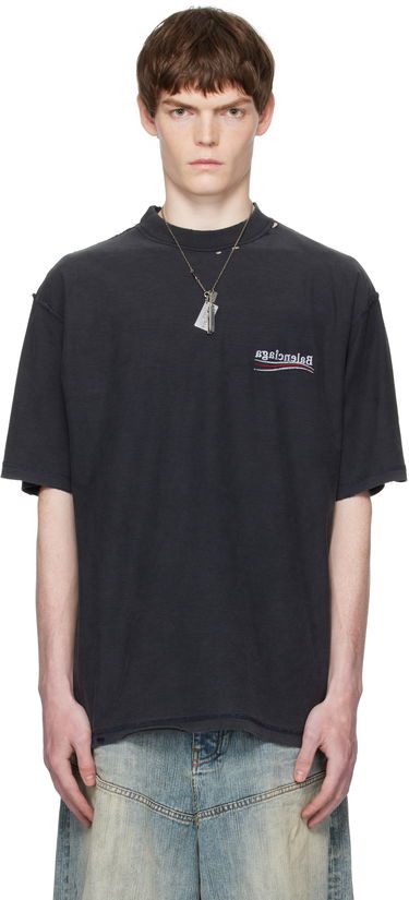 Тениска Balenciaga Balenciaga Political Campaign Inside-Out T-Shirt Черно | 830247TSVF39668, 0