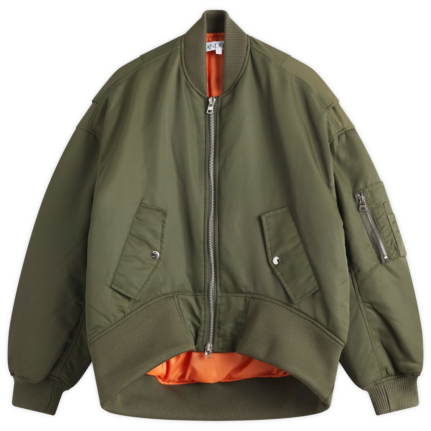 Яке бомбър JW Anderson JW Anderson Oversized Curved Hem Bomber Jacket, Size 10 Зелено | JK0381-PG1696-595, 1