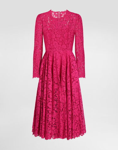 Pокля Dolce & Gabbana Dolce & Gabbana Cordonetto Lace Circle-Skirt Dress Розово | F6TJOTHLMIIF0382, 0