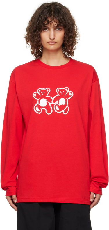 Тениска We11done We11done Teddy Twins Long Sleeve T-Shirt Червено | WD-TT3-24-750-U-RD, 0