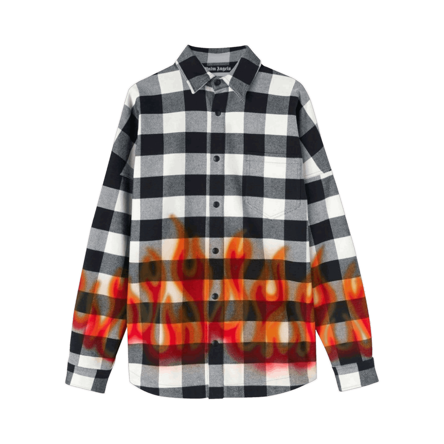 Риза Palm Angels Burning Logo Overshirt Черно | PMGA024F22FAB0021025, 0