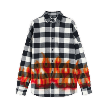 Риза Palm Angels Burning Logo Overshirt Черно | PMGA024F22FAB0021025, 0
